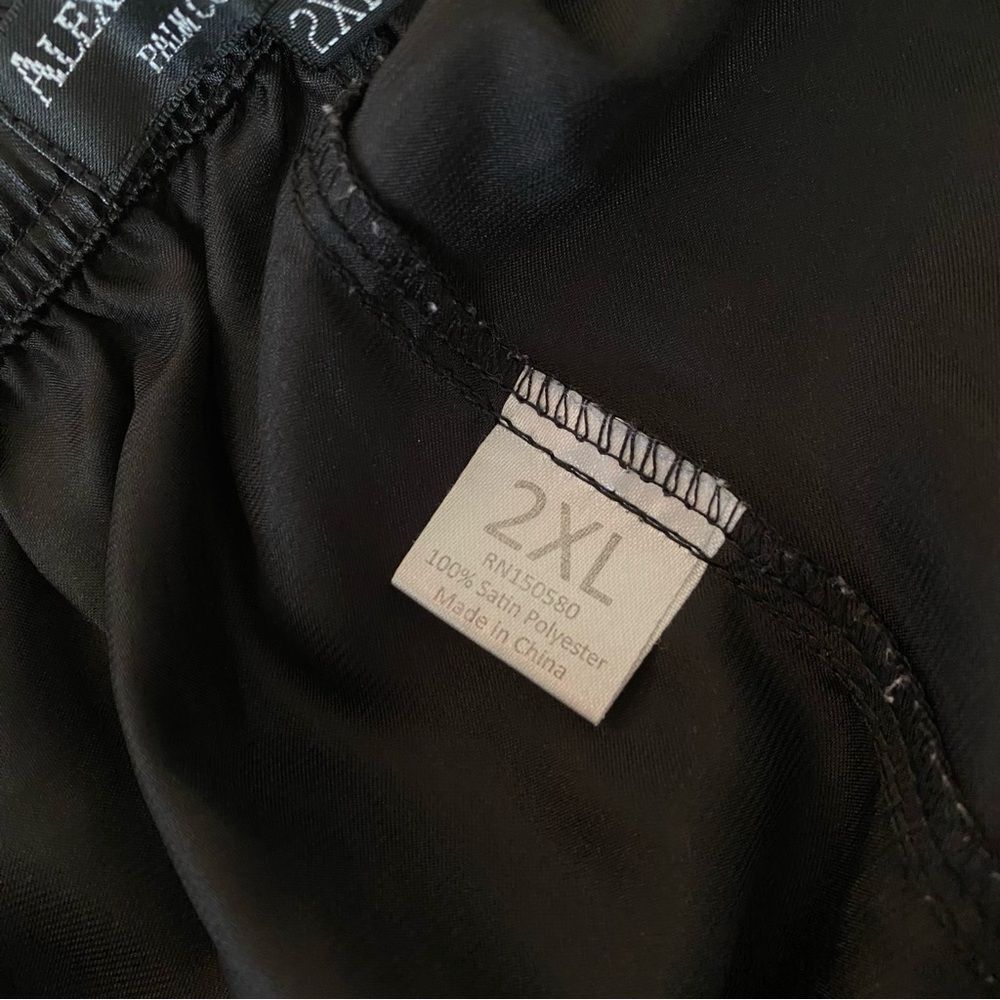 Men’s Satin Polyester Pajama Pants - Black - 2x - Picture 7 of 8